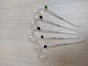 10pcs 5.5inch Bend Clear Glass Pipe ,Oil Pipe , Weed Pipe